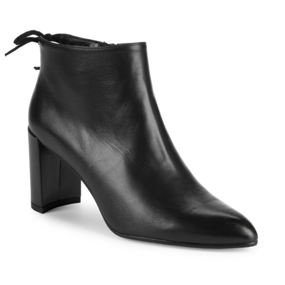 STUART WEITZMAN Lofty Leather Black Booties, Size 10.5, NWT
